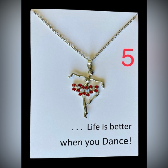 🆕 Silver Ballerina Necklace -Red - Picture 11 of 12